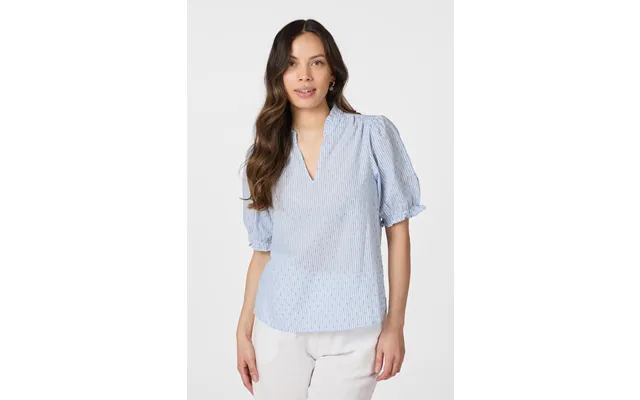 Odesa Dot Stripe Blouse - Light Blue product image