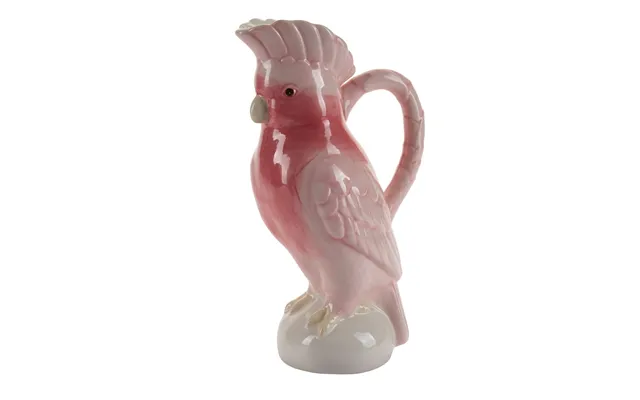 Papegøje Vase Med Hank, Hvid Peach - H30 Cm