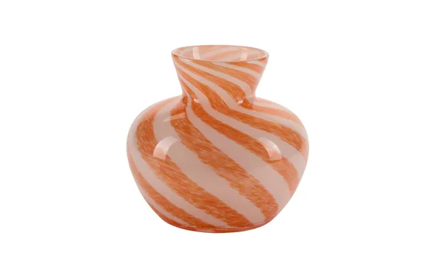 Rokoko Stribet Vase, Orange - H18cm