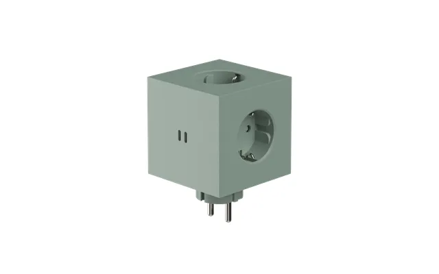Square 2 Socket, Usb C - Oak Green product image