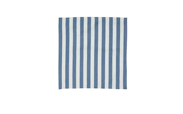 Stribet Stofserviet, Hvid Blå - 45x45 Cm.