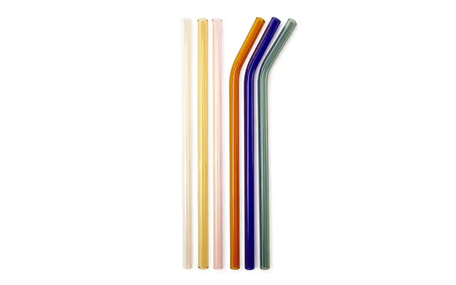 Sugerør - Colorful Reusable 6 Stk Inkl. Børste
