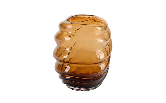 Vase Med Bølger, Brun - H25cm