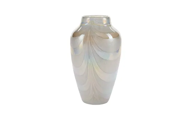 Vase Med Brede Swirl Striber, Perlemor - H35 Cm.