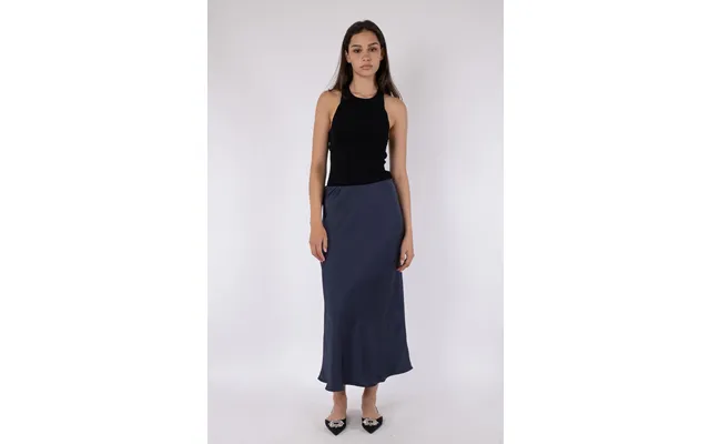 Vicky Heavy Satinnederdel - Midnight Blue product image