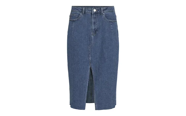 Visol Rw Midi Slit Denimnederdel - Medium Blue Denim