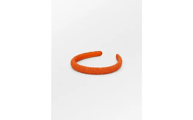 Solid Slim Beaded Hårbøjle - Orange