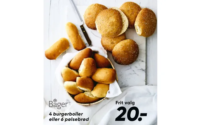 4 Burgerboller Eller 6 Pølsebrød product image