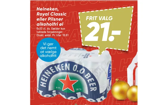 Heineken, royal classic or lager alcohol-free beer product image