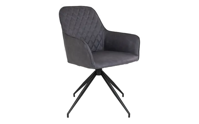Harboring Dining Chair With Swivel - Dining Chair With Swivel, Pu Leather, Dark Gray, Black Legs, Hn1221&nbsp product image