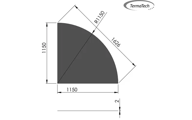 1 4 Cirkel Gulvplade I Stål - 115 X 115 Cm