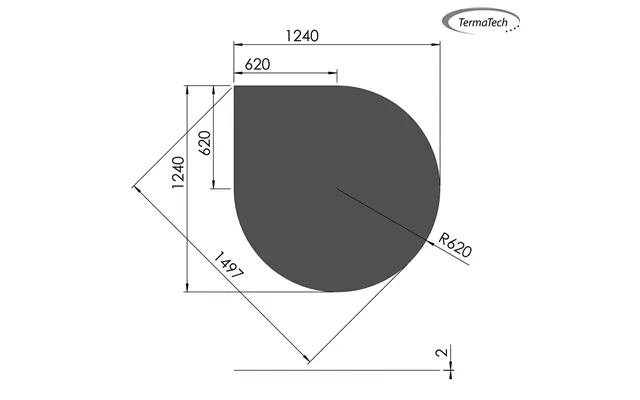 Dråbeformet Gulvplade I Stål - 124 X 124 Cm
