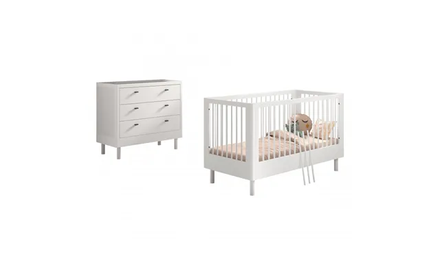Baby- Og Juniorseng Med Kommode Forrest Beech Sæt 70 × 140 Cm Hvid