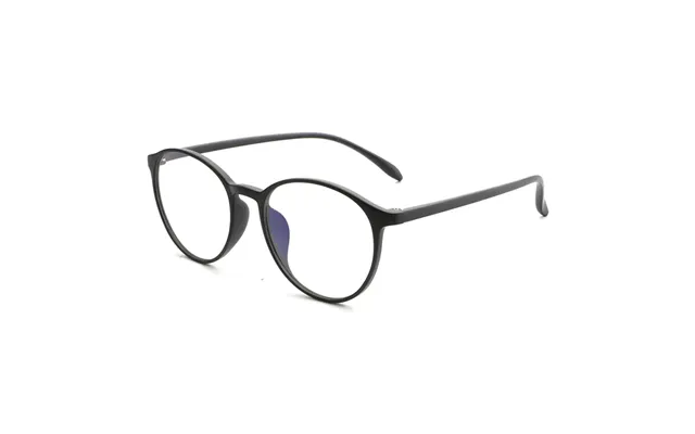Round Blue Light Brille - Alm. Sort
