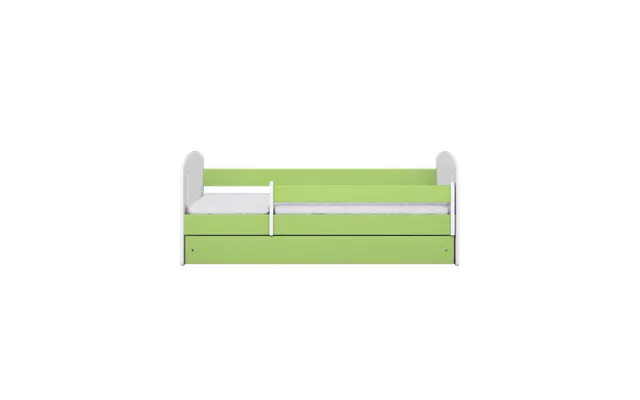 Classic 2 Juniorseng, M. Madras, Sengehest, Skuffe - Hvid Og Grøn Laminat Og Mdf 180x80