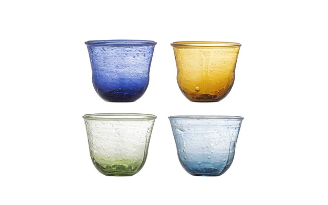 Creative Collection Karu Drikkeglas - Blå Genanvendt Glas Sæt Af 4