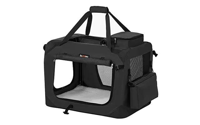 Feandrea Hundekasse, Foldbar, M. Håndtag - Mesh Og Sort Stof