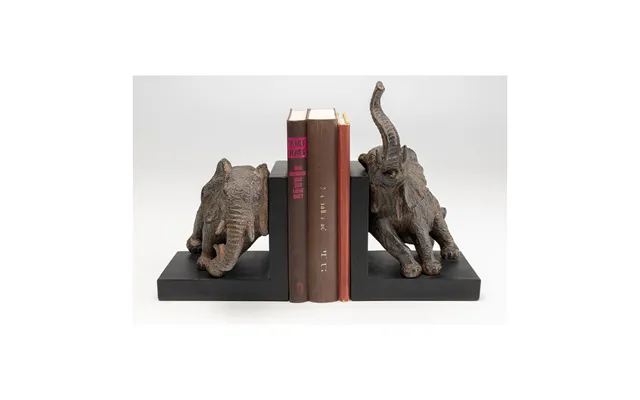 Kare Design Elephants Bogstøtte - Brun Polyresin Sæt Á 2