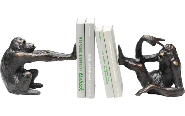 Kare Design Monkey Bogstøtte - Sort Polyresin Sæt Med 2