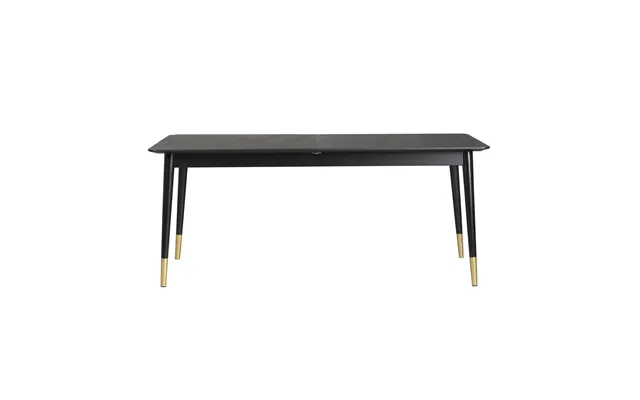 Rowico Fenwood Spisebord M. 2 Tillægsplader - Sort Asketræsfiner Og Egetræ, Guld Metal 180 260 X90