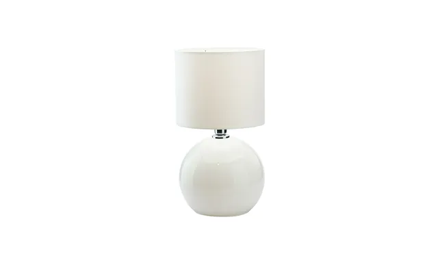 Tk Palla Bordlampe, Lille - Hvid Stof Og Hvid Glas