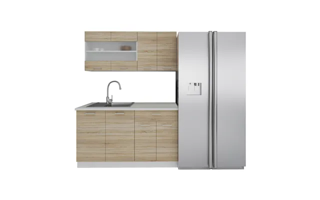 Vcm Nordic 140 Esilo 4-delt Tekøkken - Glas Og Natur Træ product image