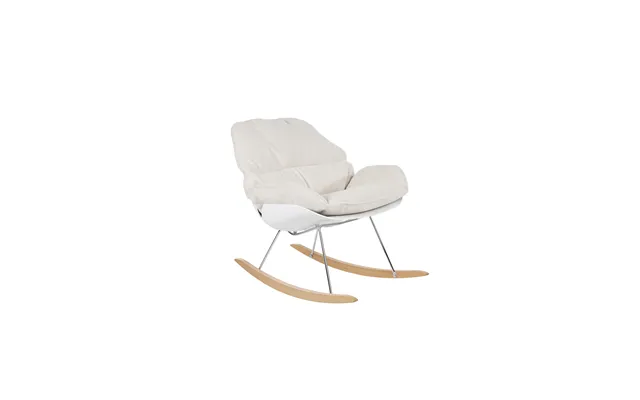 White Label Living Rocky Gyngestol - Offwhite Bamsestof Og Stål