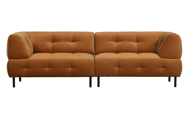 Woood Exclusive Lloyd 4 Pers. Sofa - Kanel Vasket Fløjl Og Sort Metal