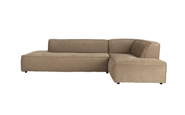Zuiver Fed Freddy Rib Hjørnesofa, Højre - Caramel Fløjl Polyester Og Plast