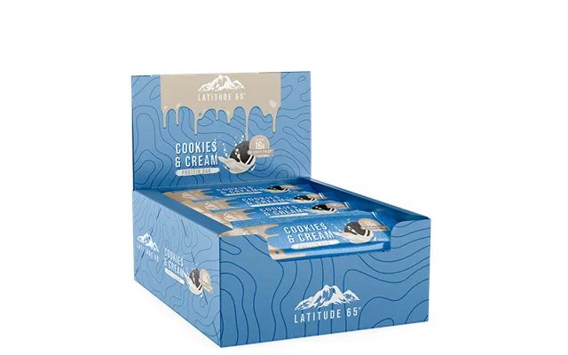12 X Latitude 65 Protein Bar 45 G Cookies & Cream