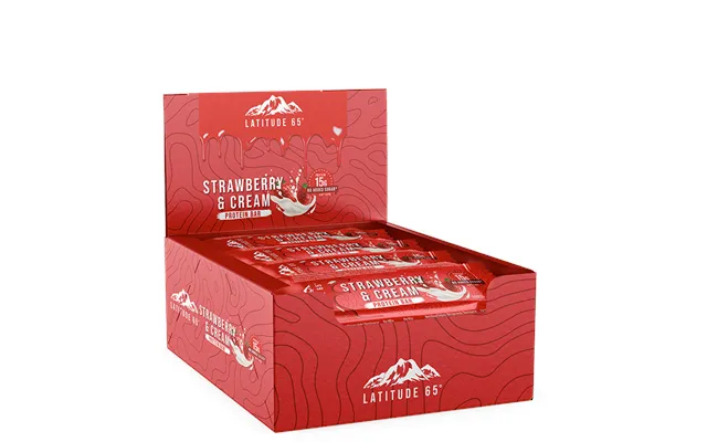 12 X Latitude 65 Protein Bar 45 G Strawberry Yoghurt