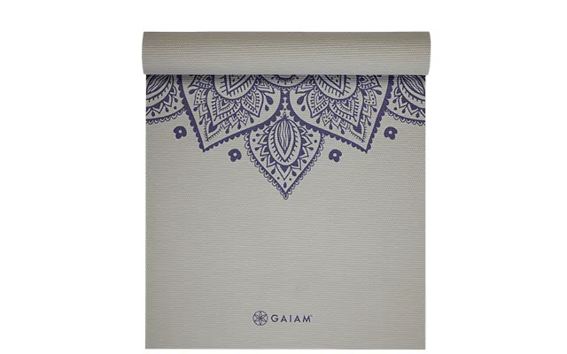 Gaiam Sustained Grey Sundial Flower Yoga Mat 5 Mm