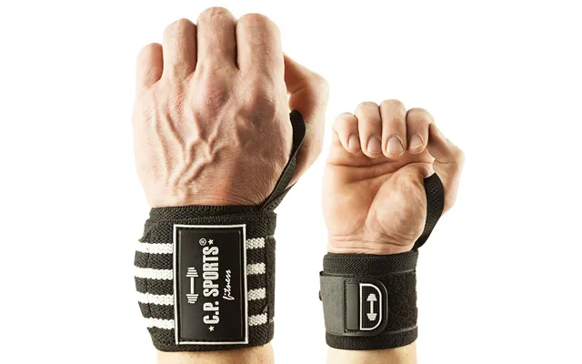 Strongman Håndledsbind 50 Cm Sort Hvid