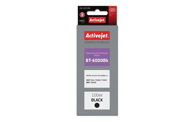Activejet Ab-6000bk Blækpatron - Sort, 100 Ml
