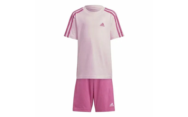Adidas 3 Stripes Sportsæt Til Børn - Pink 3-4 År