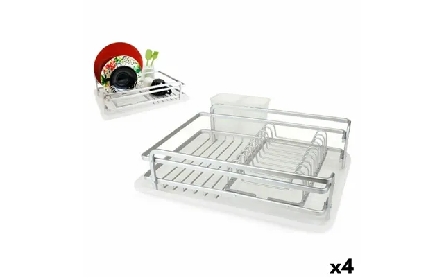 Afdrypningsstativ Til Køkkenvask Confortime Alluma Aluminium 43 × 32 × 12 Cm - 4 Stk