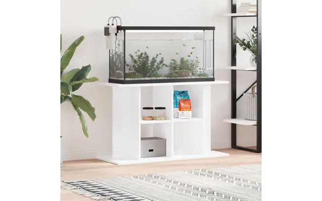 Akvariebord 100x40x60 Cm Konstrueret Træ Hvid Højglans