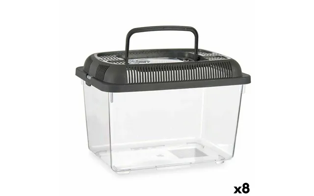 Akvarium Til Fisk Mascow - Grå Plast, 7 L, 20 × 20 × 30 Cm, Med Håndtag, Stor 8 Stk