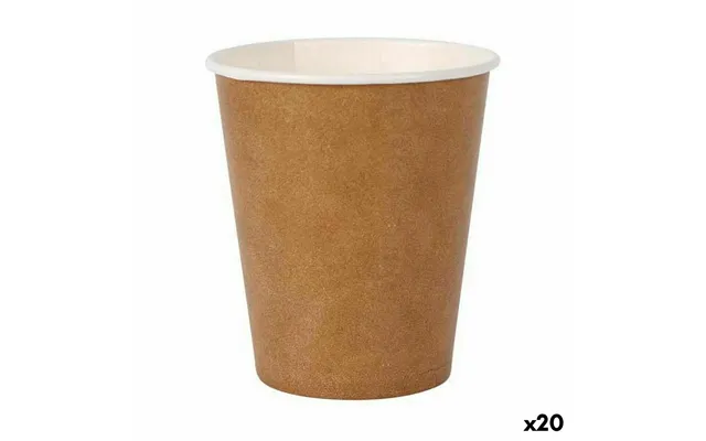 Algon Engangskopper I Kraftpapir 250 Ml - 20 Stk. Glassæt 12 Dele
