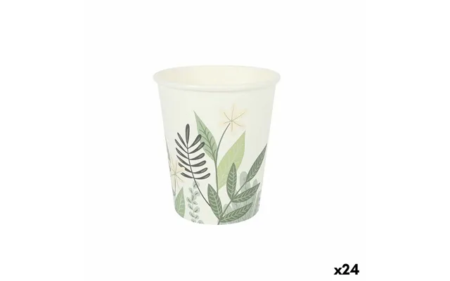 Algon Engangskopper Pap - Floral, 250 Ml, Sæt Á 10 24 Pakker