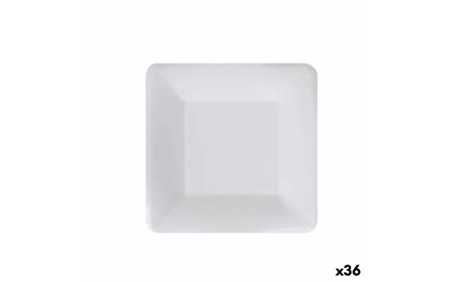 Algon Engangstallerkener, Firkantede - Hvid Pap, 18 Cm 36 Stk