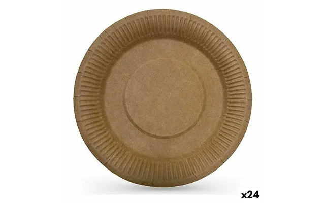 Algon Engangstallerkener I Kraftpapir, 28 Cm - 3-delt, 24 Stk