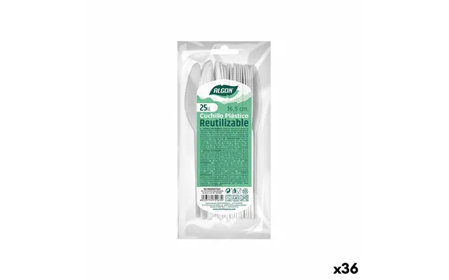 Algon Knivsæt - Genanvendelig, Hvid, 36 Enheder, 16,5 Cm