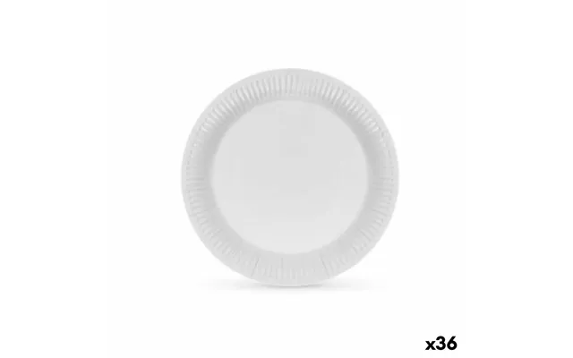 Algon Pap Engangstallerkener, Hvide - 36 Stk.