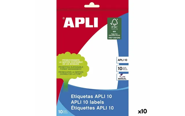 Apli Selvklæbende Etiketter - Hvid Papir, 105 × 149 Mm, 10 Ark 10 Enheder