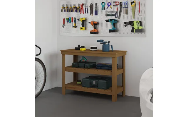 Arbejdsbord 110,5x50x80 Cm Massivt Fyrretræ Gyldenbrun