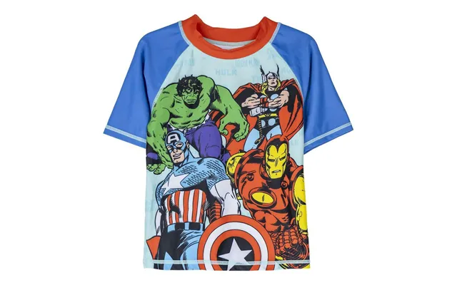 Bade T-shirt The Avengers, Blå - 4 År
