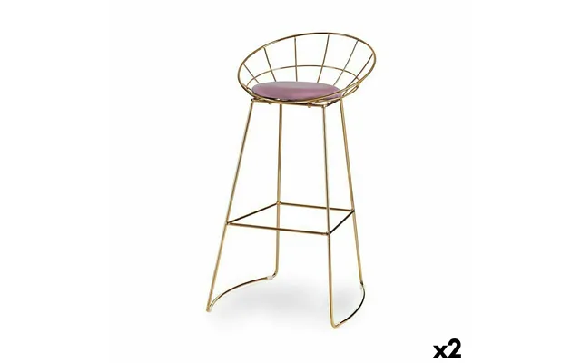 Barstol - Pink Guld, Polyester Og Jern, 51 × 94 × 52 Cm 2 Stk