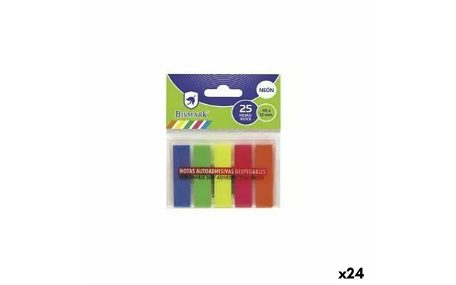 Bismark Klæbende Huskesedler, Neon, 4,5 × 1,2 Cm - 24 Enheder