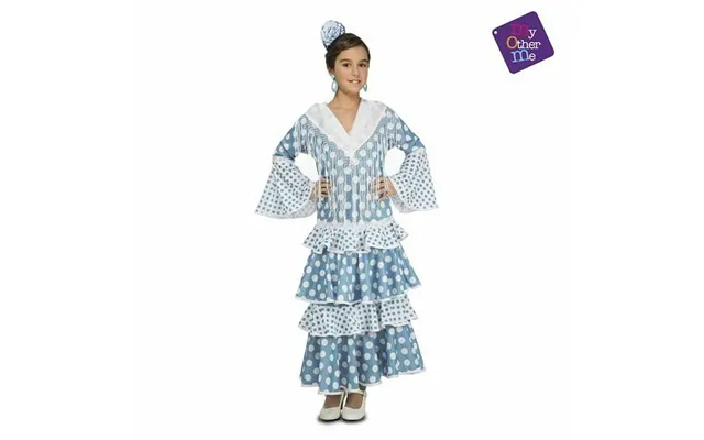 Børnekostume Flamencodanser - Turkisblå 3-4 År